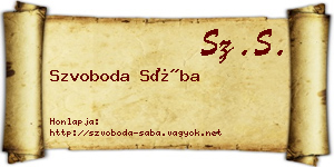 Szvoboda Sába névjegykártya